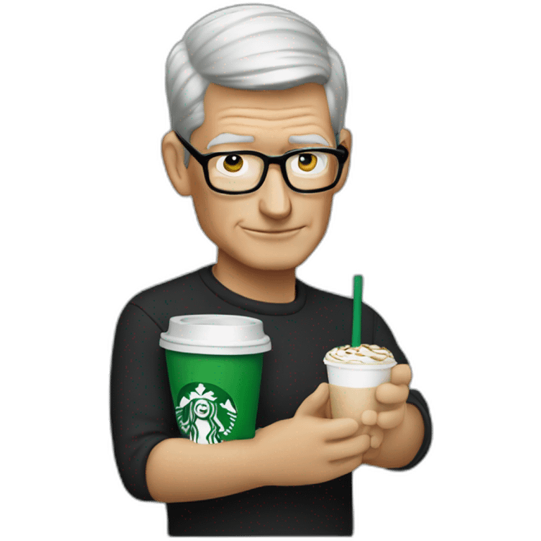 Tim cook drinking starbucks emoji