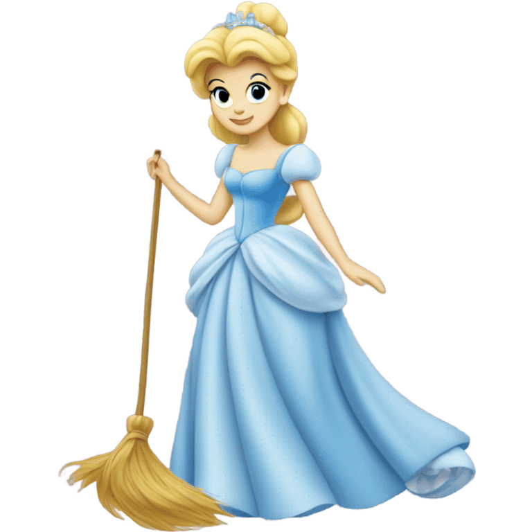 Cinderella sweeps away emoji