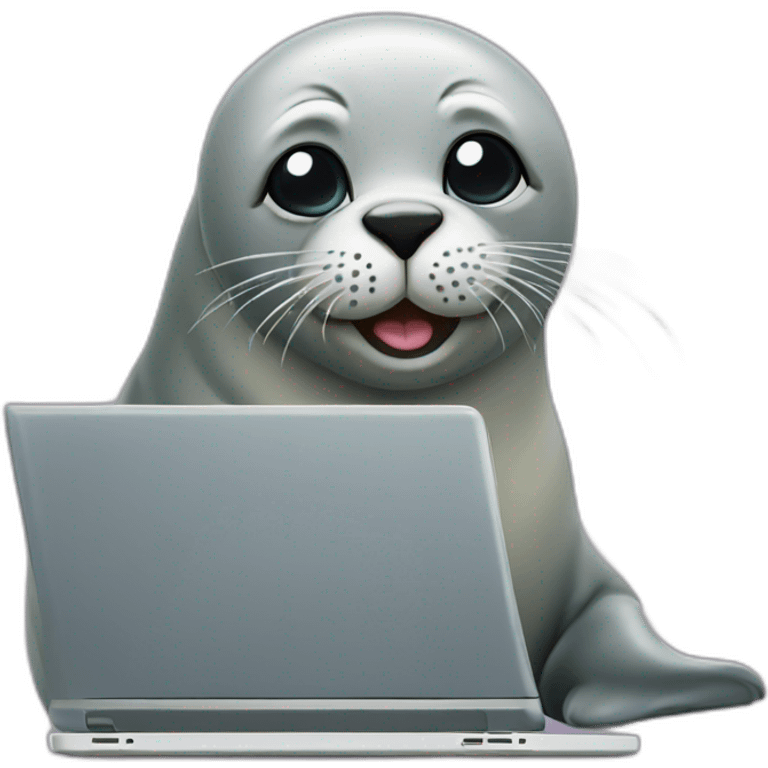 Seal with laptop emoji