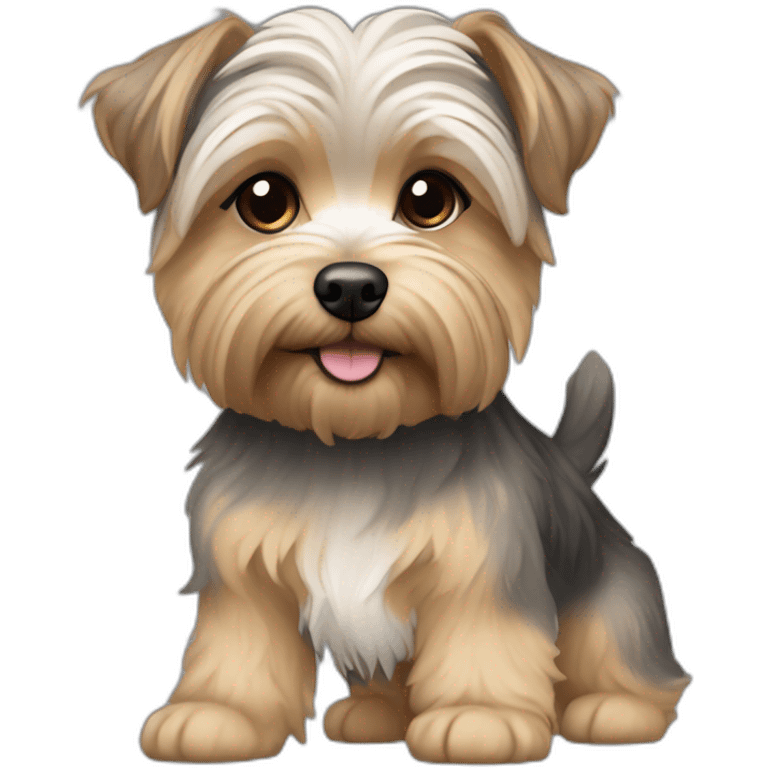 light brown and grey morkie emoji