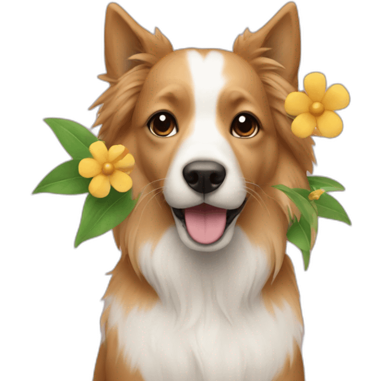 dog with flowers emoji