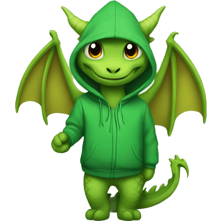 Dragon with a green hoodie emoji