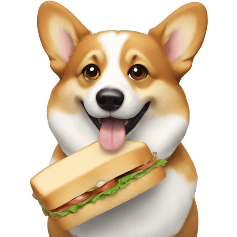 Corgi eating a sandwich emoji