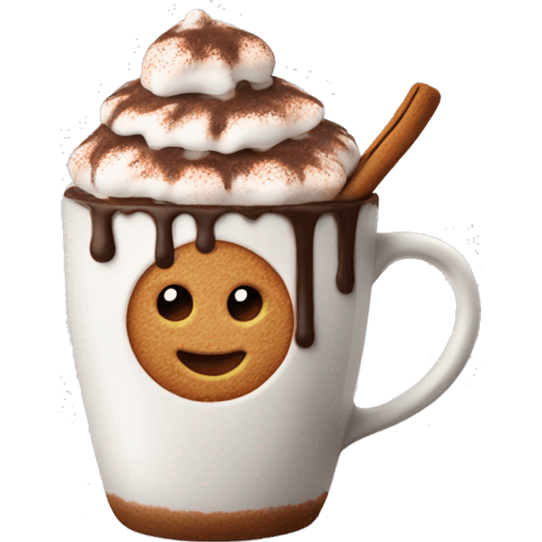 Hot chocolate in a gingerbread cup  emoji