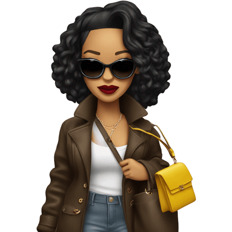 Rihanna holding a bag emoji