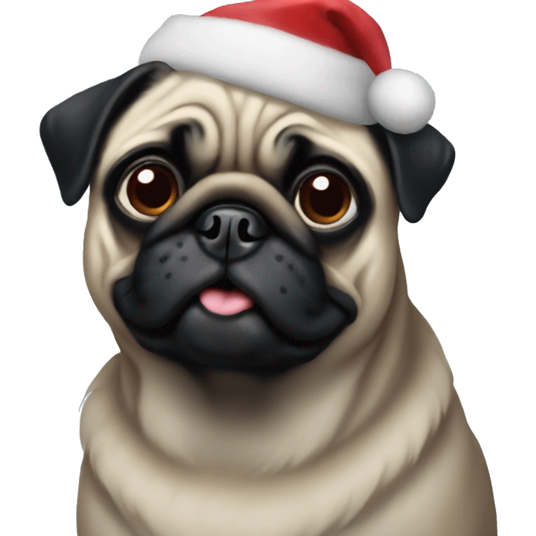 Black Christmas pug  emoji