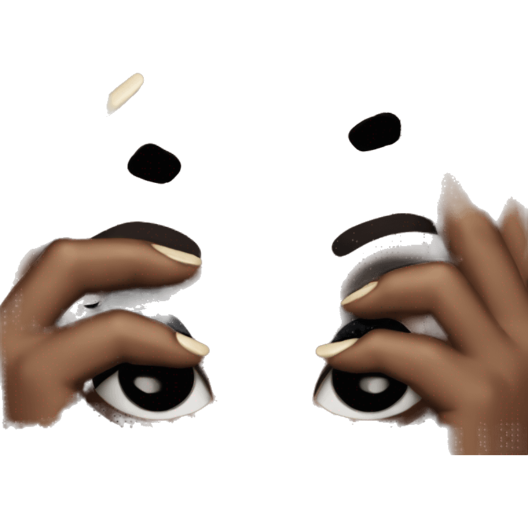 Dark nails on black woman emoji