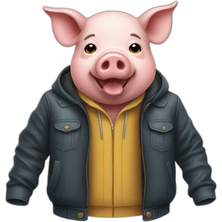 Pig with a jacket emoji