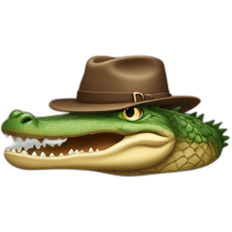 a crocodile with a brown hat emoji