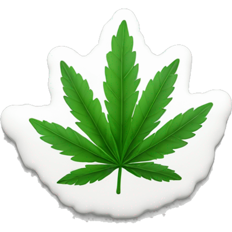 Marihuana leaf only like a object reference as logo and shape it like a rock emoji