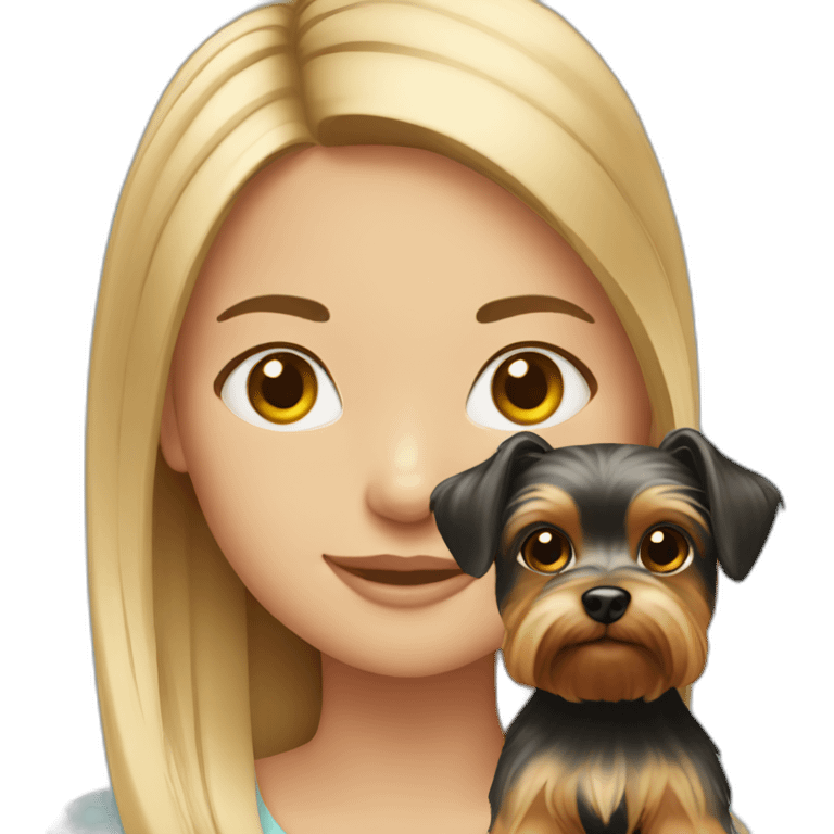 girl with a yorkshire terrier emoji