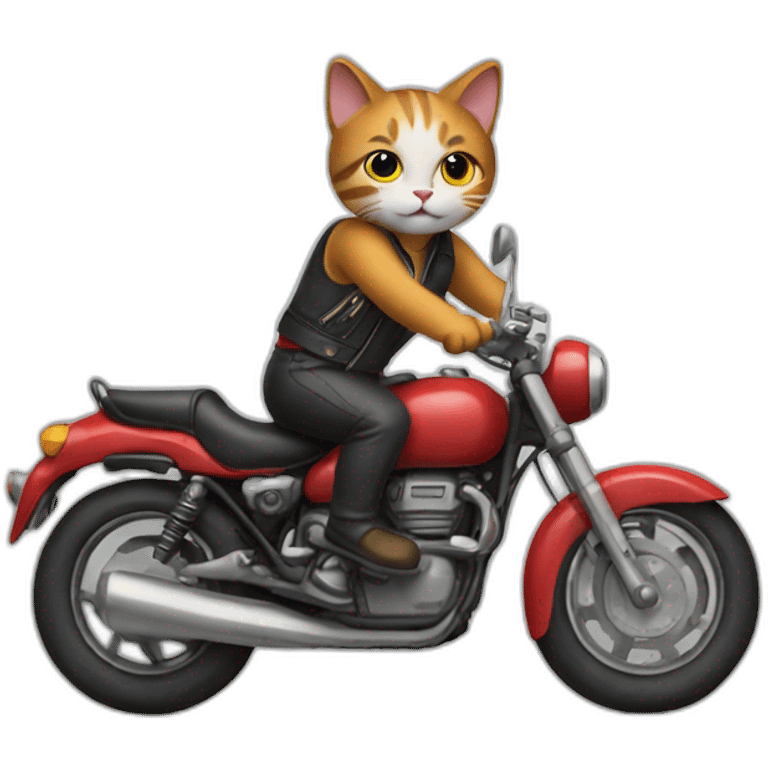 A cat riding a motorcycle emoji