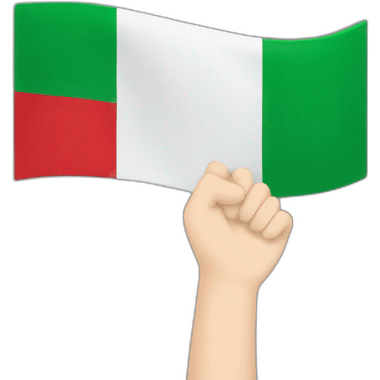 White Hand holding italian flag emoji