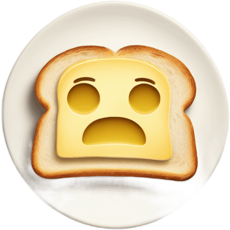 Sourdough toast with butter and salt emoji