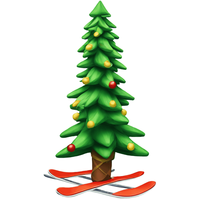 Christmas tree on skis  emoji