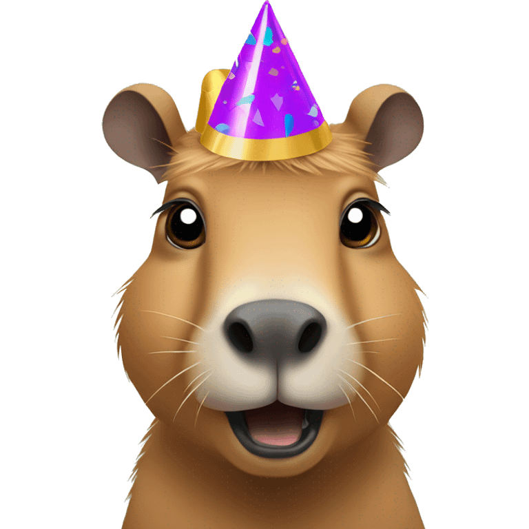 A capybara with party hat emoji