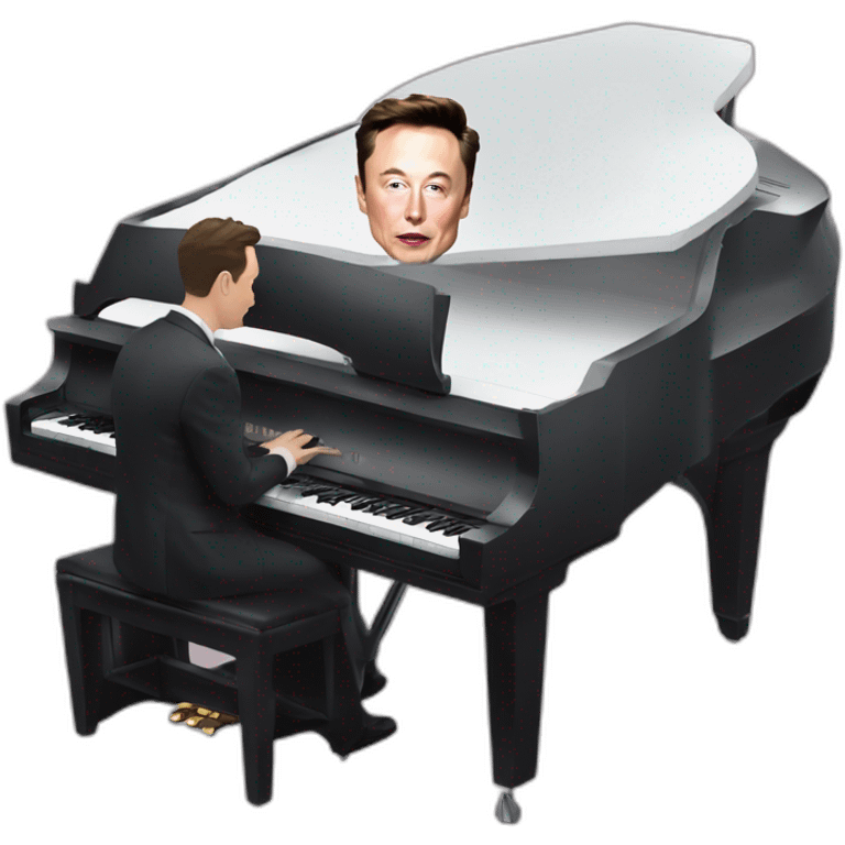 Elon Musk play piano on a cyber truck  emoji