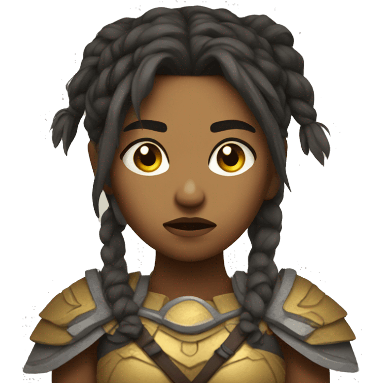 warrior sad face woman emoji