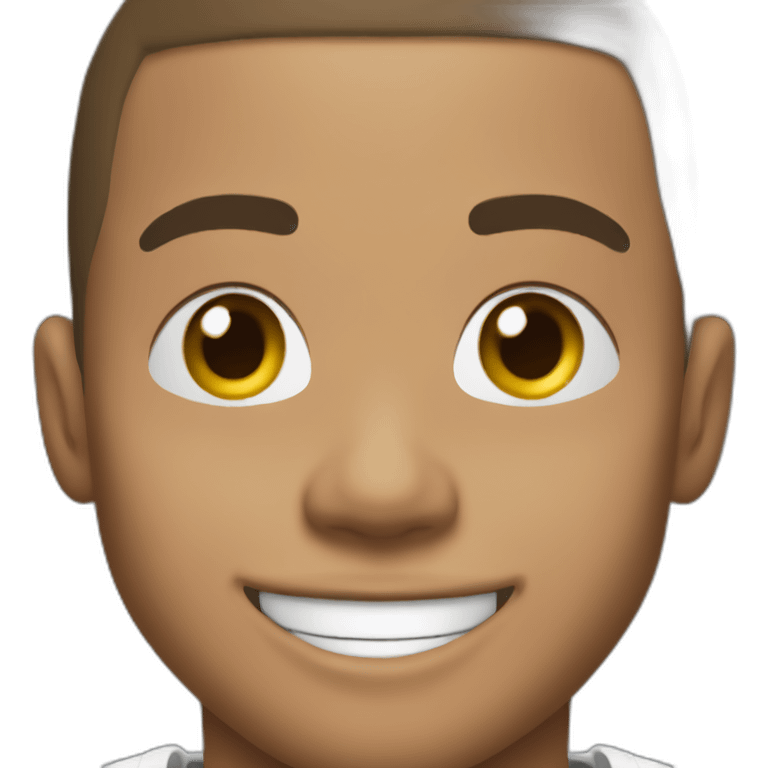 kylian mbappe, close up, smiling emoji