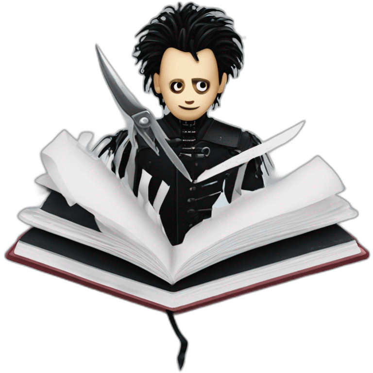 edward scissorhands cutting a notebook emoji