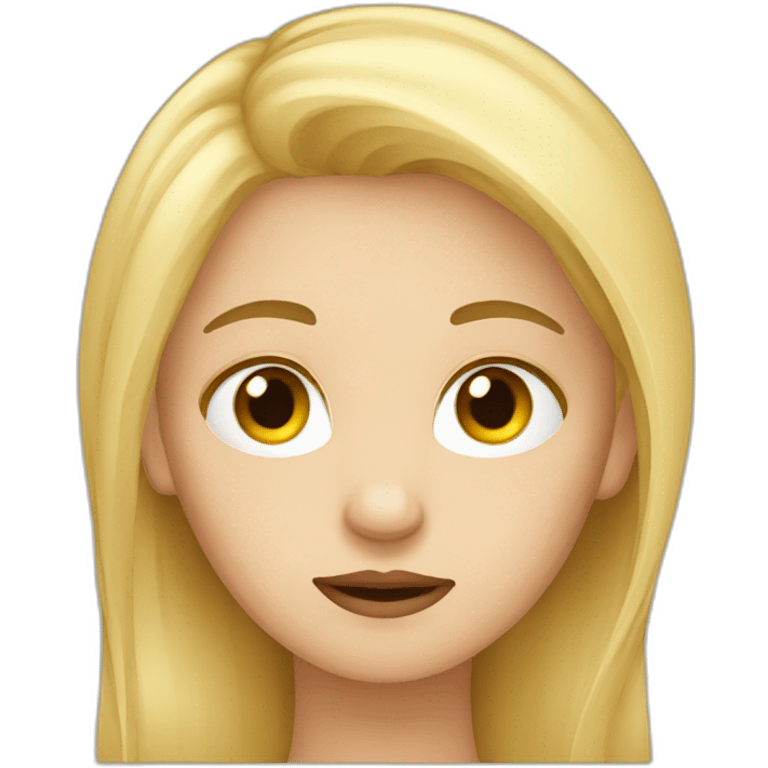 Lady long blonde hair thinking confused emoji