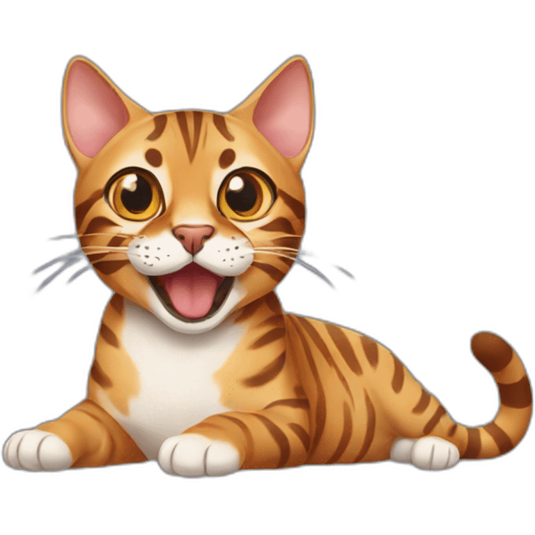 bengal cat with open mouth emoji