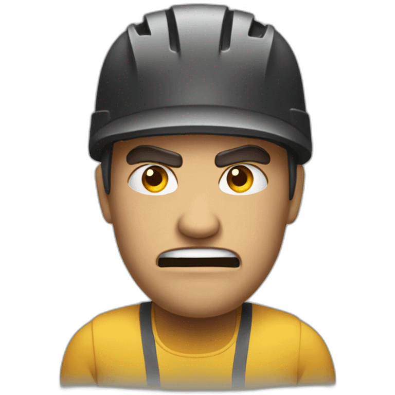 an angry man with a bicycle emoji