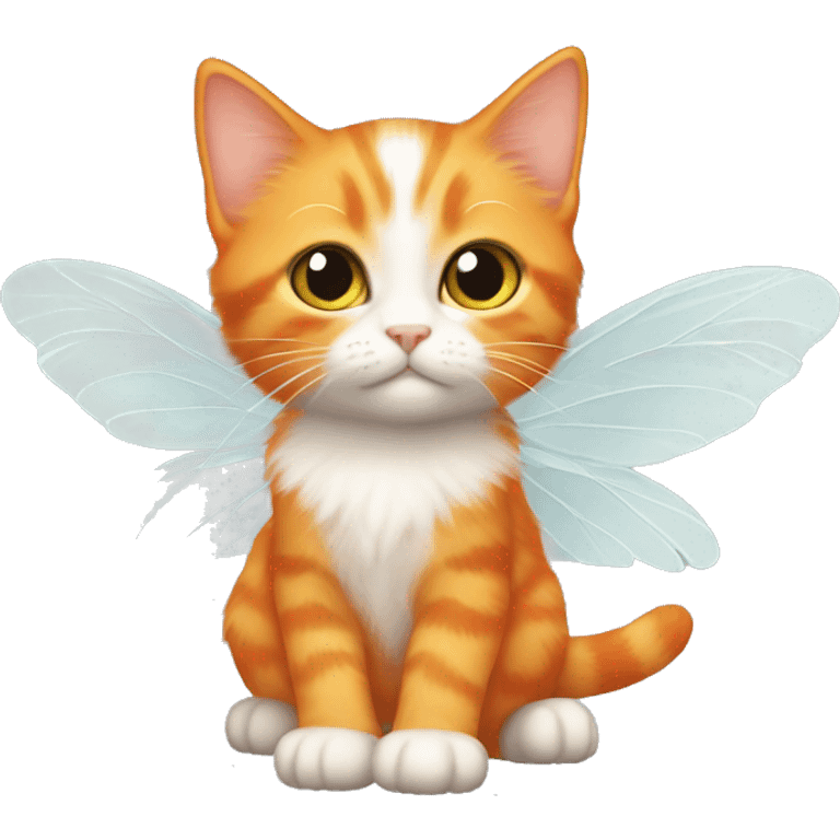 Orange kitten with fairy wings  emoji