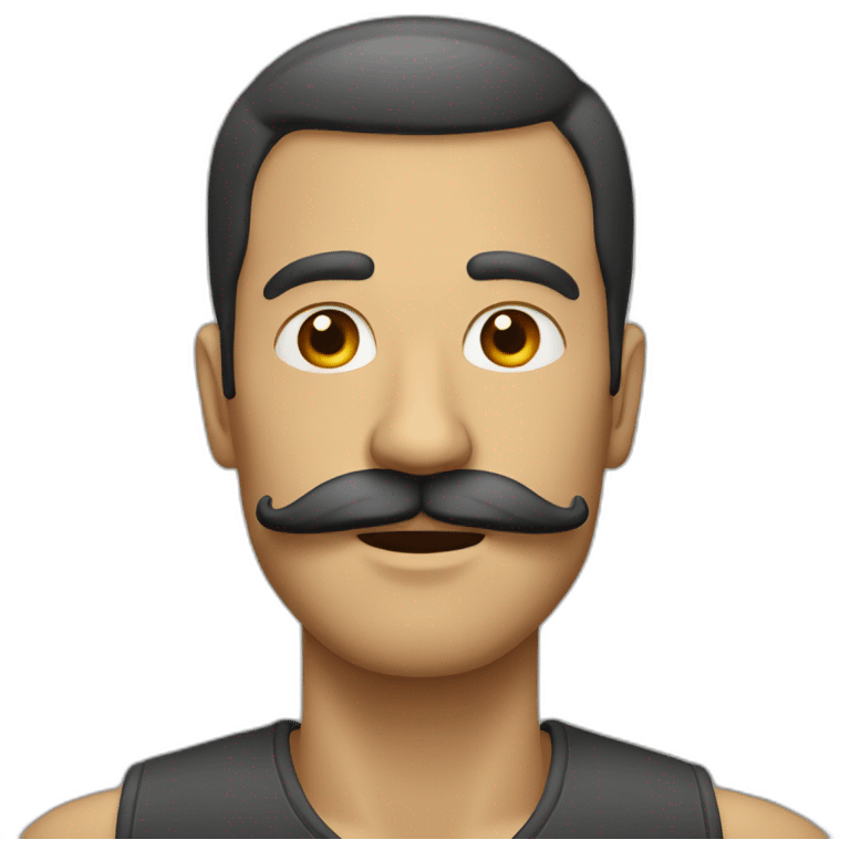 man-with-vertical-rectangular-mustache emoji