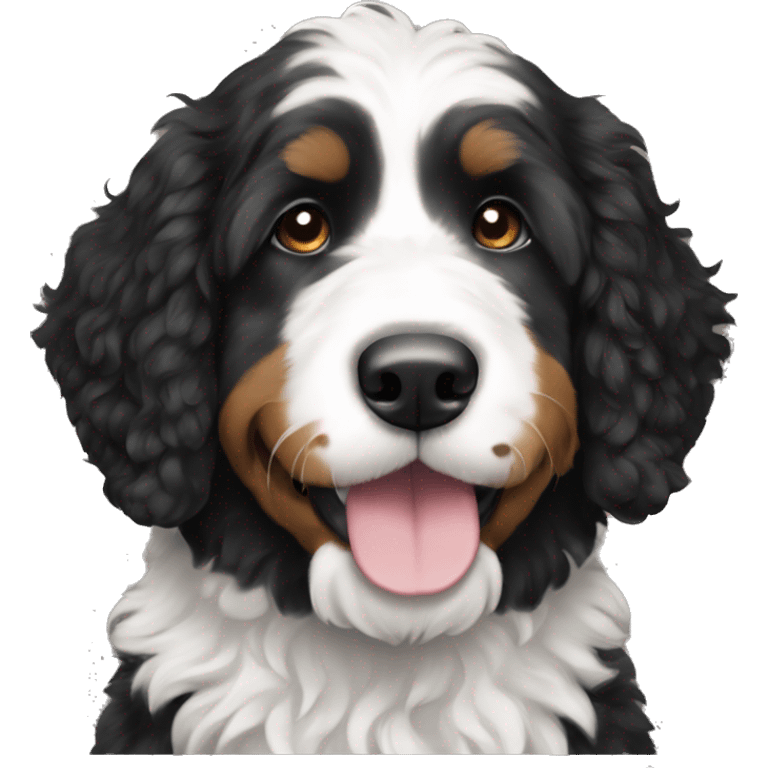 a black and white bernedoodle  emoji