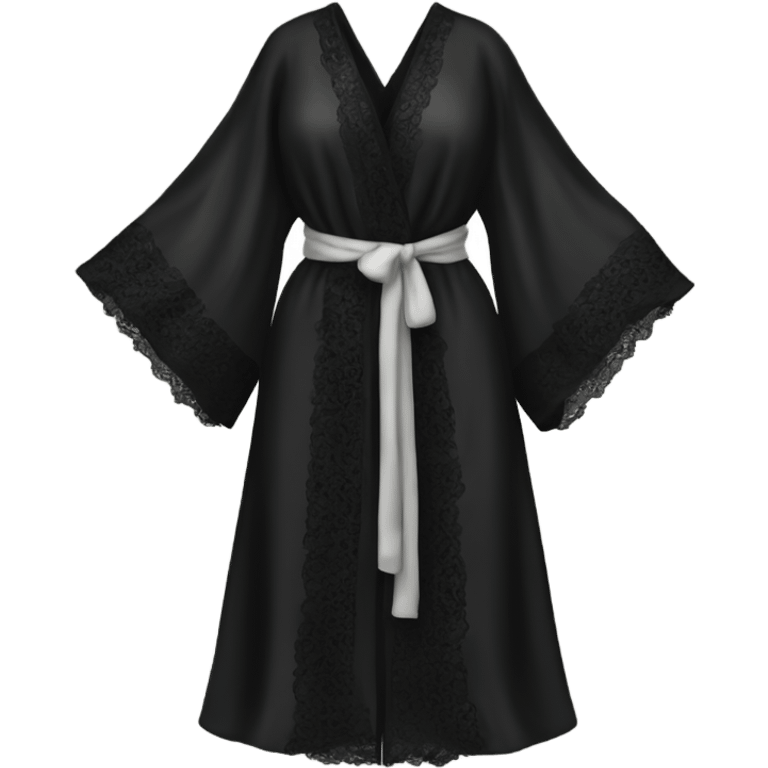 black silk robe with black lace emoji