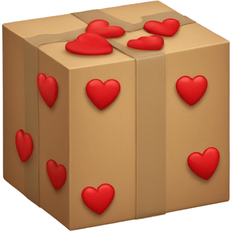 Box with red hearts emoji