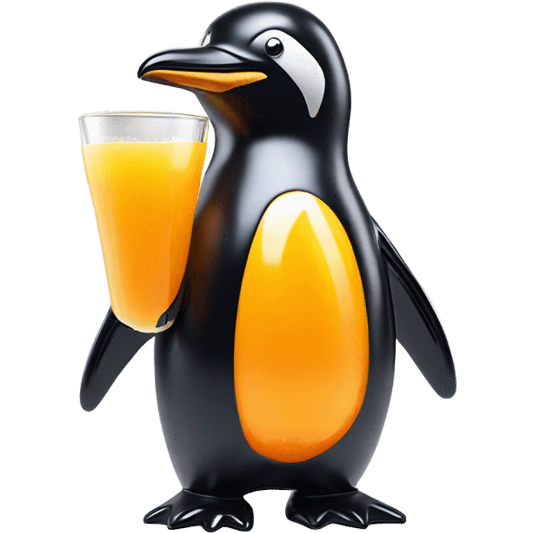 Penguin made out of orange juice  emoji