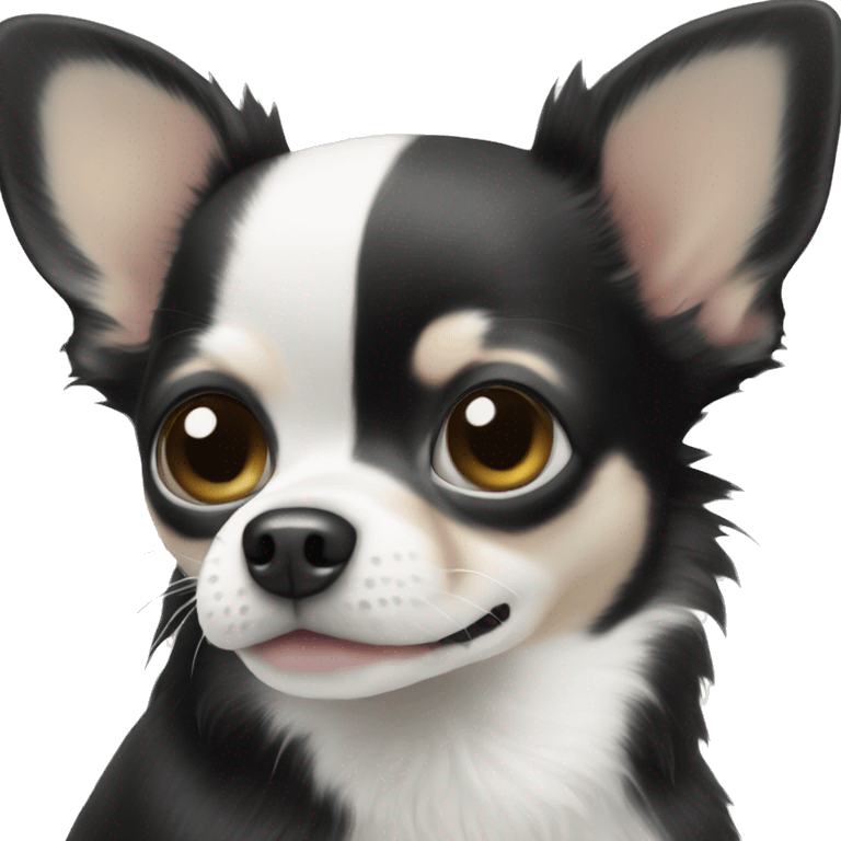 A black and white Chihuahua  emoji