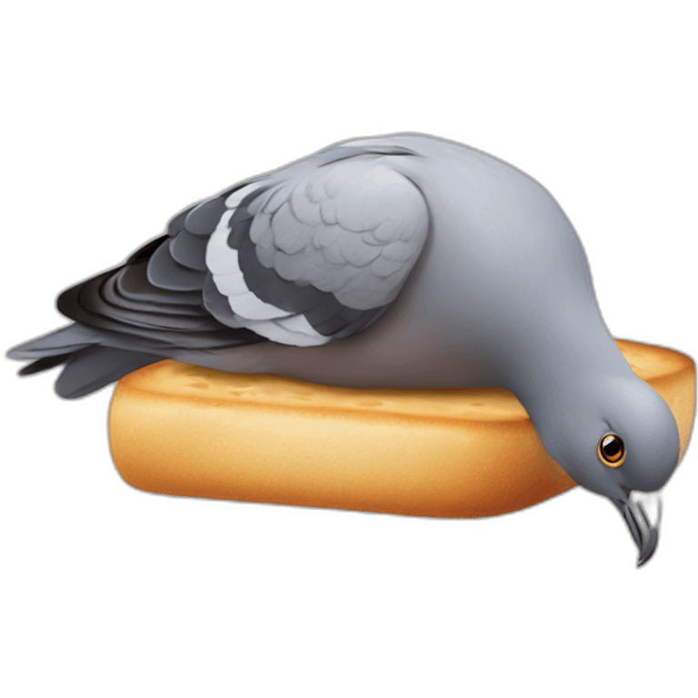 pigeon bread on head emoji