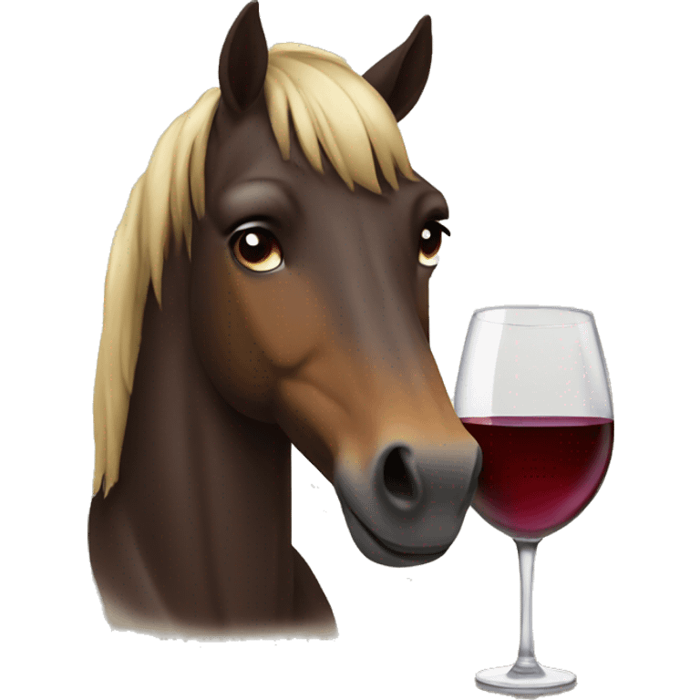 A horse drinking wine  emoji