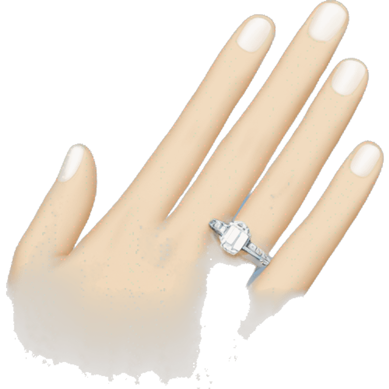 White Hand with engagement ring on  emoji