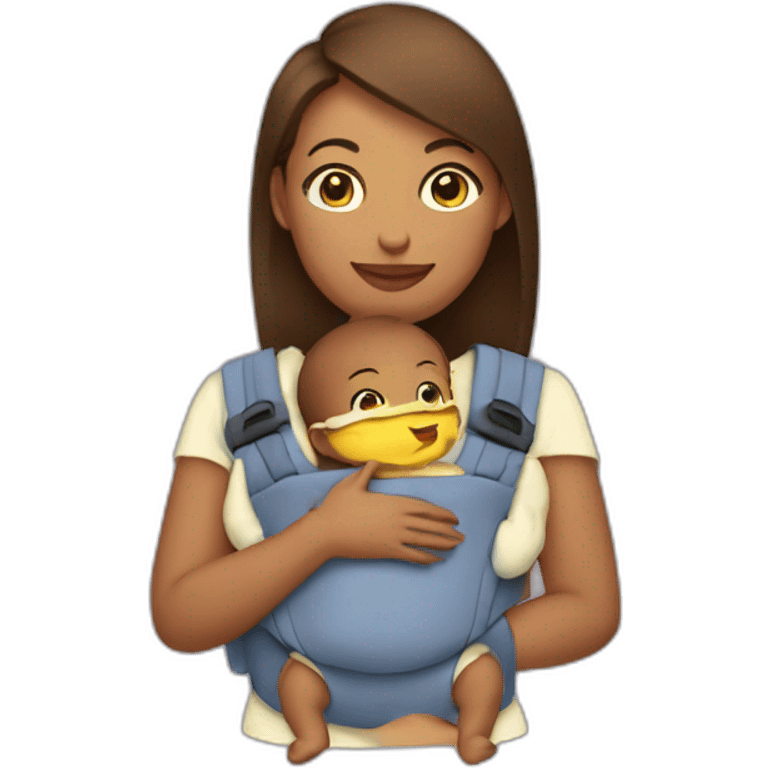 Mom baby carrier emoji