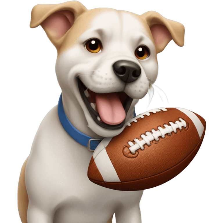 Dog with a football emoji