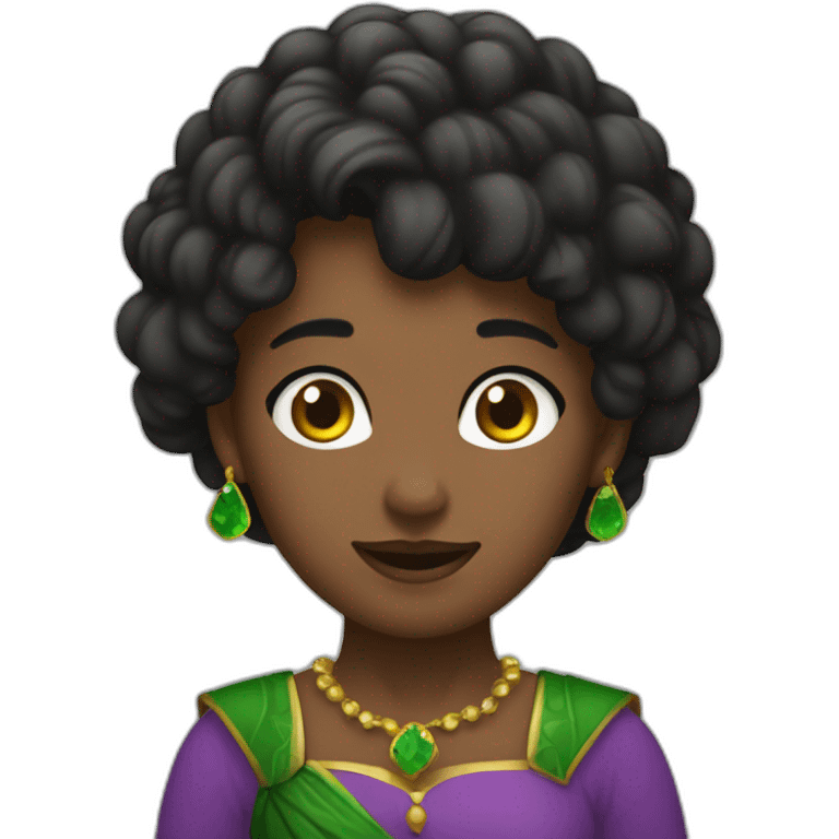 Gata negra con esmeralda verde emoji