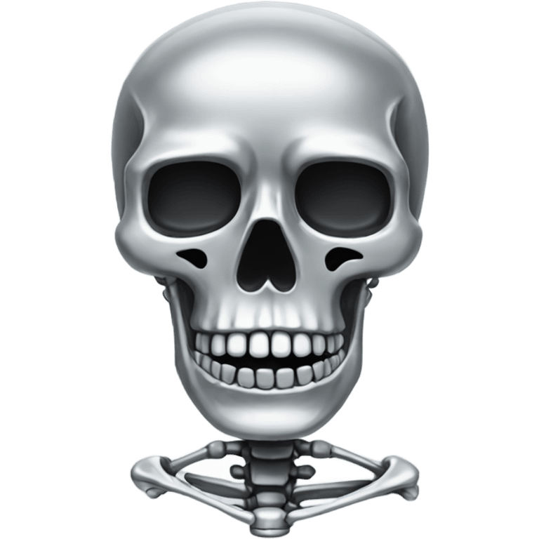 skeleton made out of chrome emoji