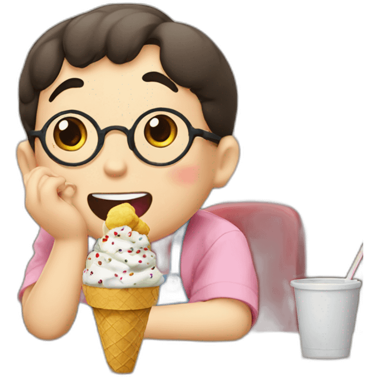 ShinChan eat icecream emoji