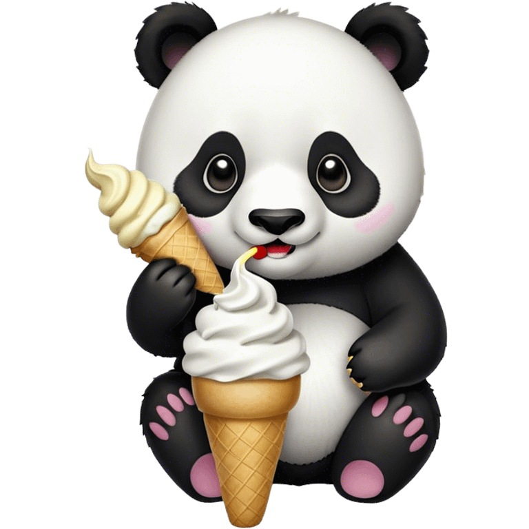 Panda eating ice cream emoji