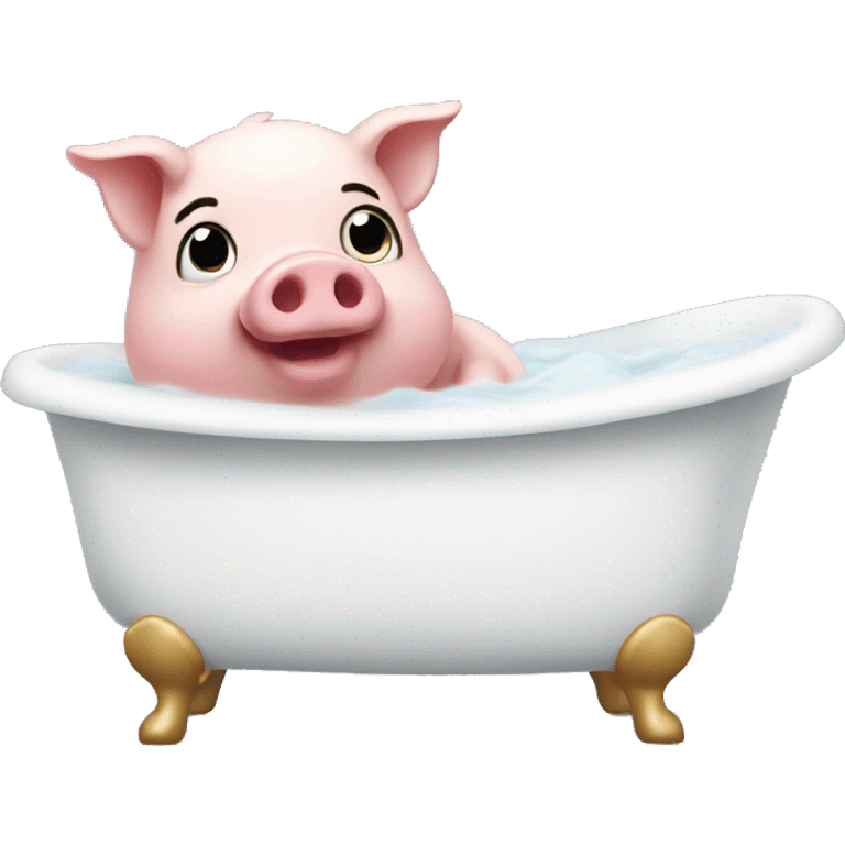 Cute little piggy in the bathtub emoji