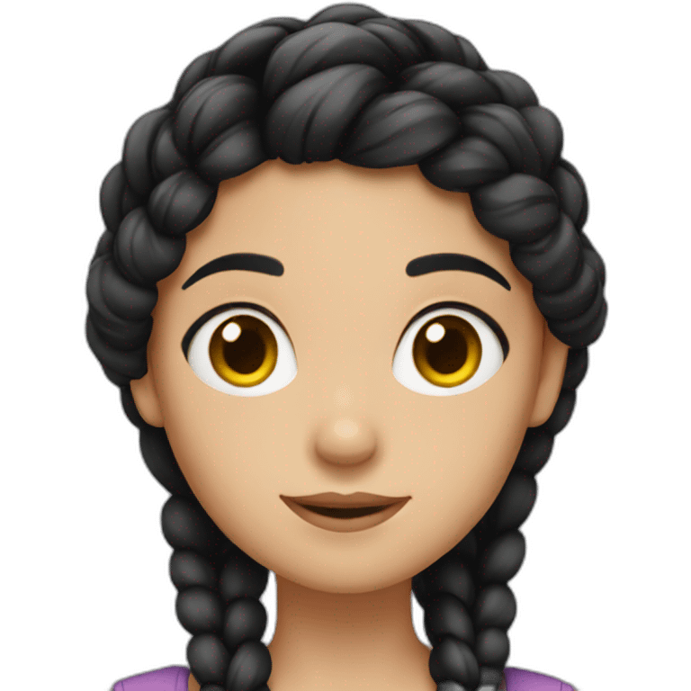 A girl with black hair in a braid emoji