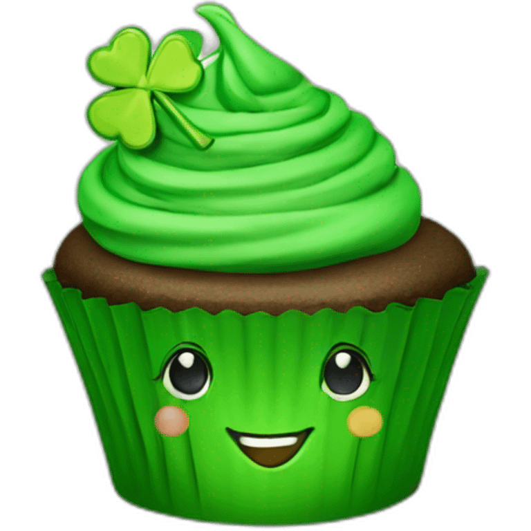 Happy st Patrick’s day cupcake emoji