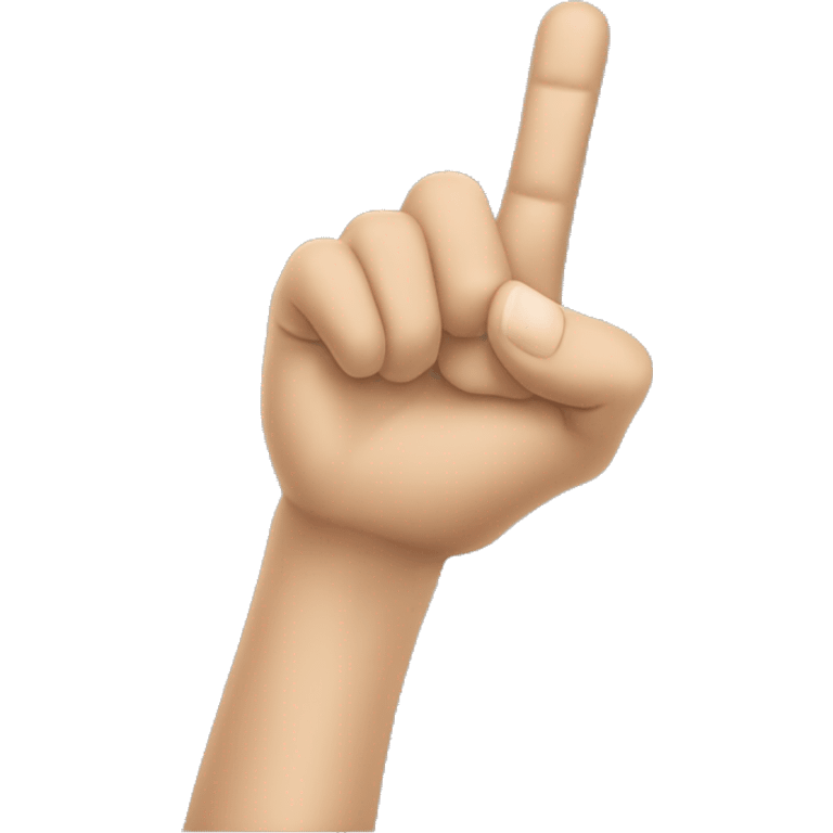 make just a right hand. make the thumb extend out towards the right, and make the pointer finger extend towards the sky. make the remaining fingers curled in. emoji