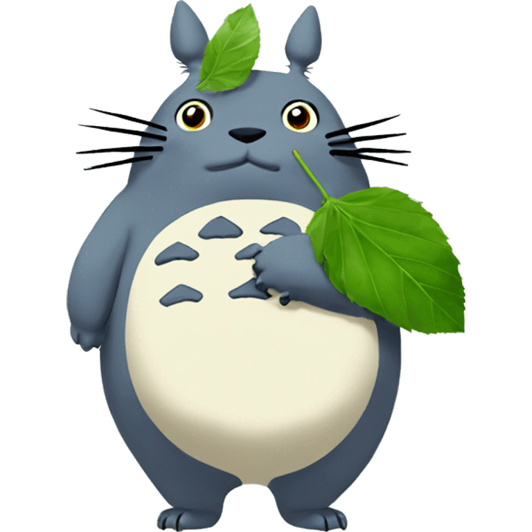 Totoro with leaf emoji