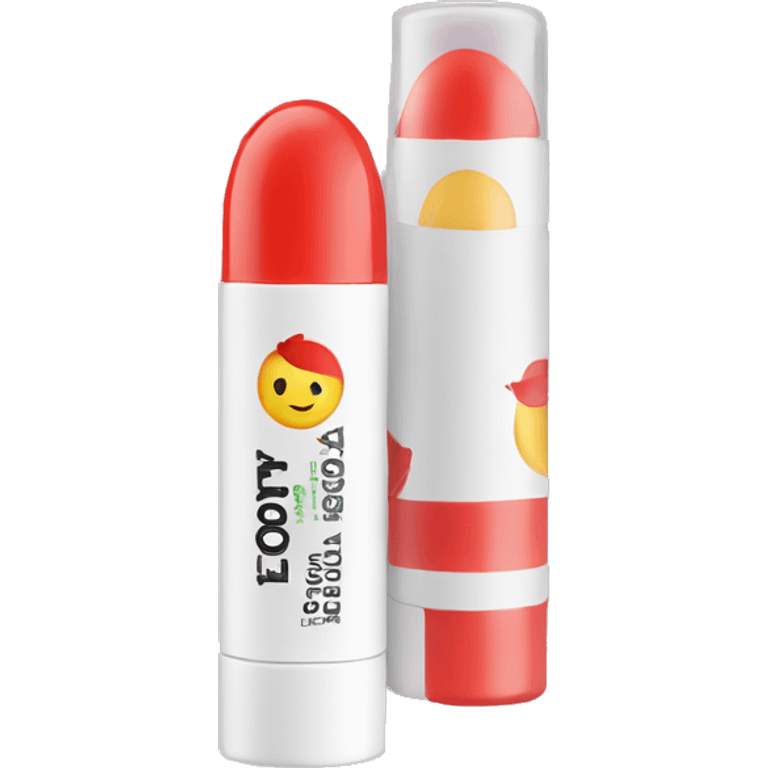 lip balm with label emoji