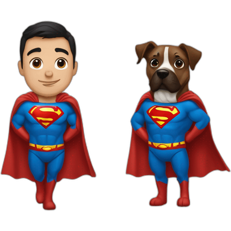 Superman qui promène son chien en laisse emoji